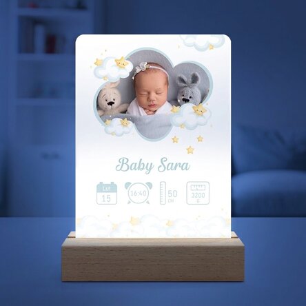 Spersonalizowana lampka nocna LED ze zdjęciem i napisem – Baby