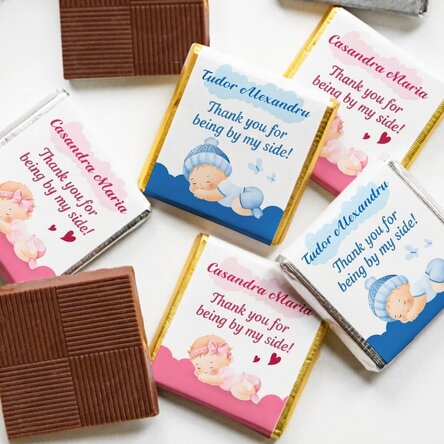 Personalised mini chocolate baptism favour - Baby