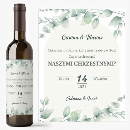 Wino z indywidualnym napisem – dla rodziców chrzestnych
