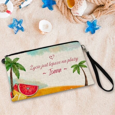 Torebka na akcesoria z indywidualnym napisem – Beach