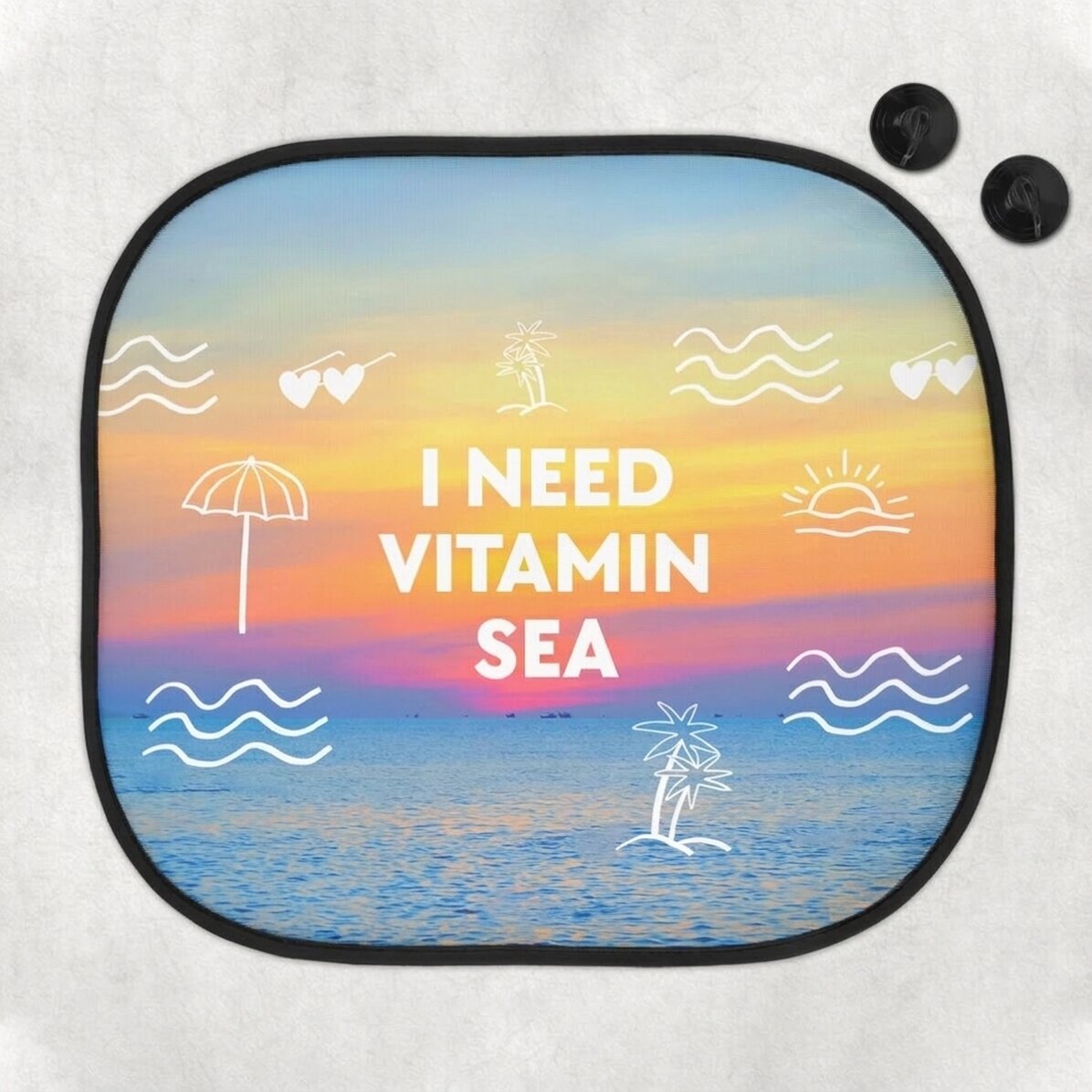 Spersonalizowana osłona przeciwsłoneczna do samochodu z napisem – Vitamin Sea