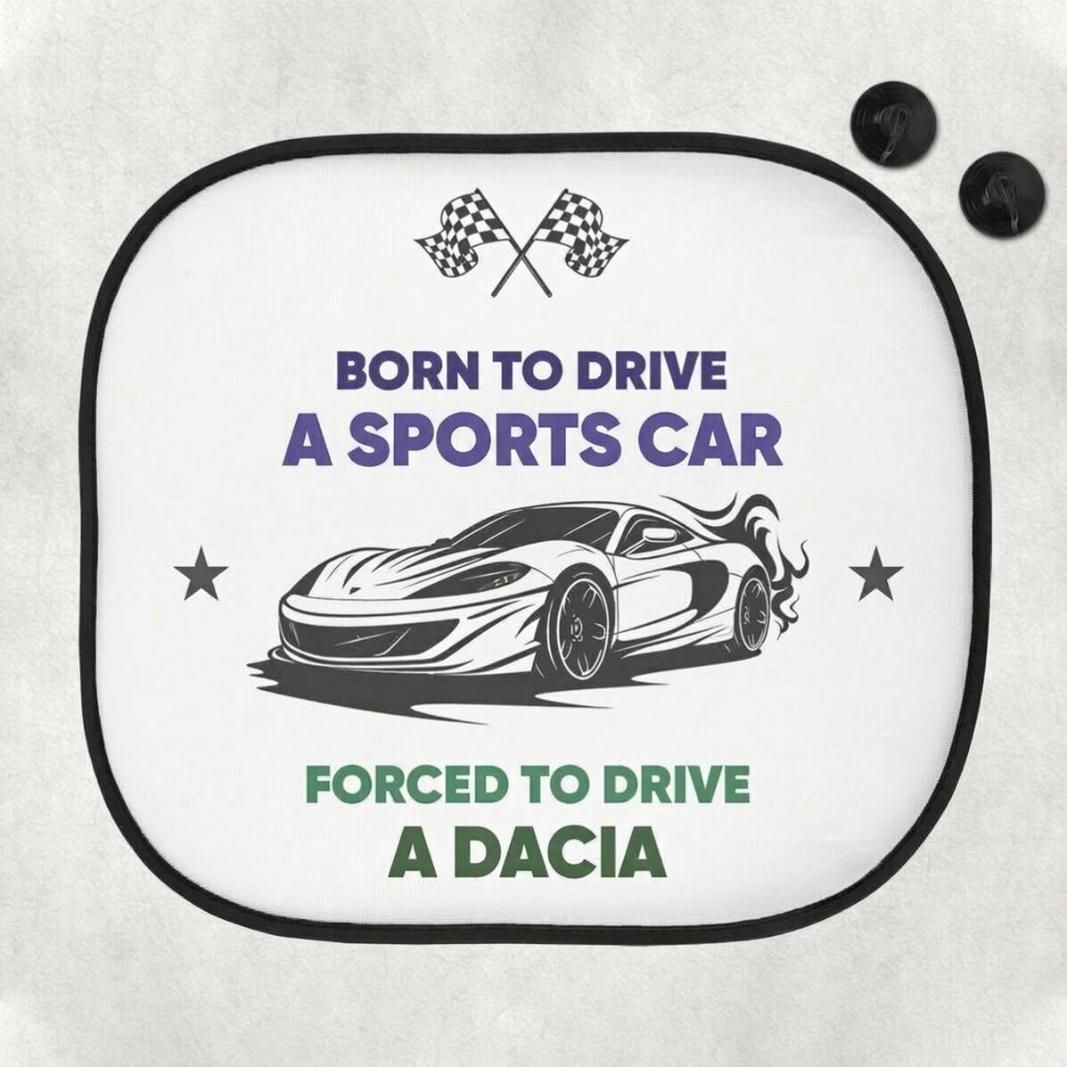 Personalised car sunshade with text – Born to drive