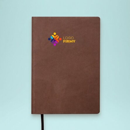 Spersonalizowany, kolorowy notes skórzany z logo