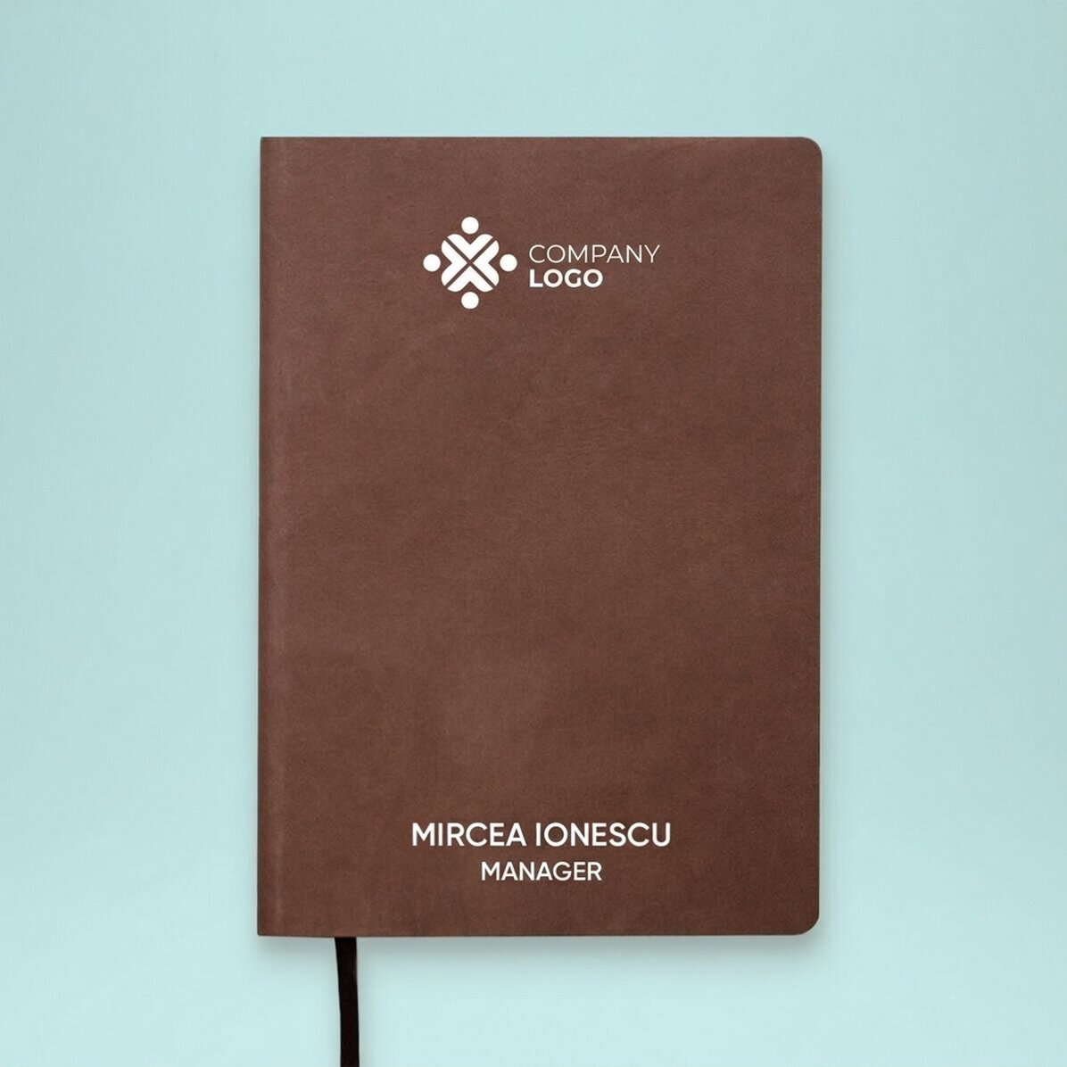 Spersonalizowany, kolorowy notes skórzany z logo i imieniem