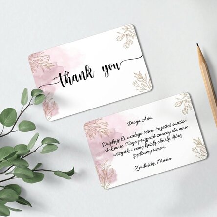 Spersonalizowana karta aluminiowa z nadrukiem po obu stronach z napisem – Thank you