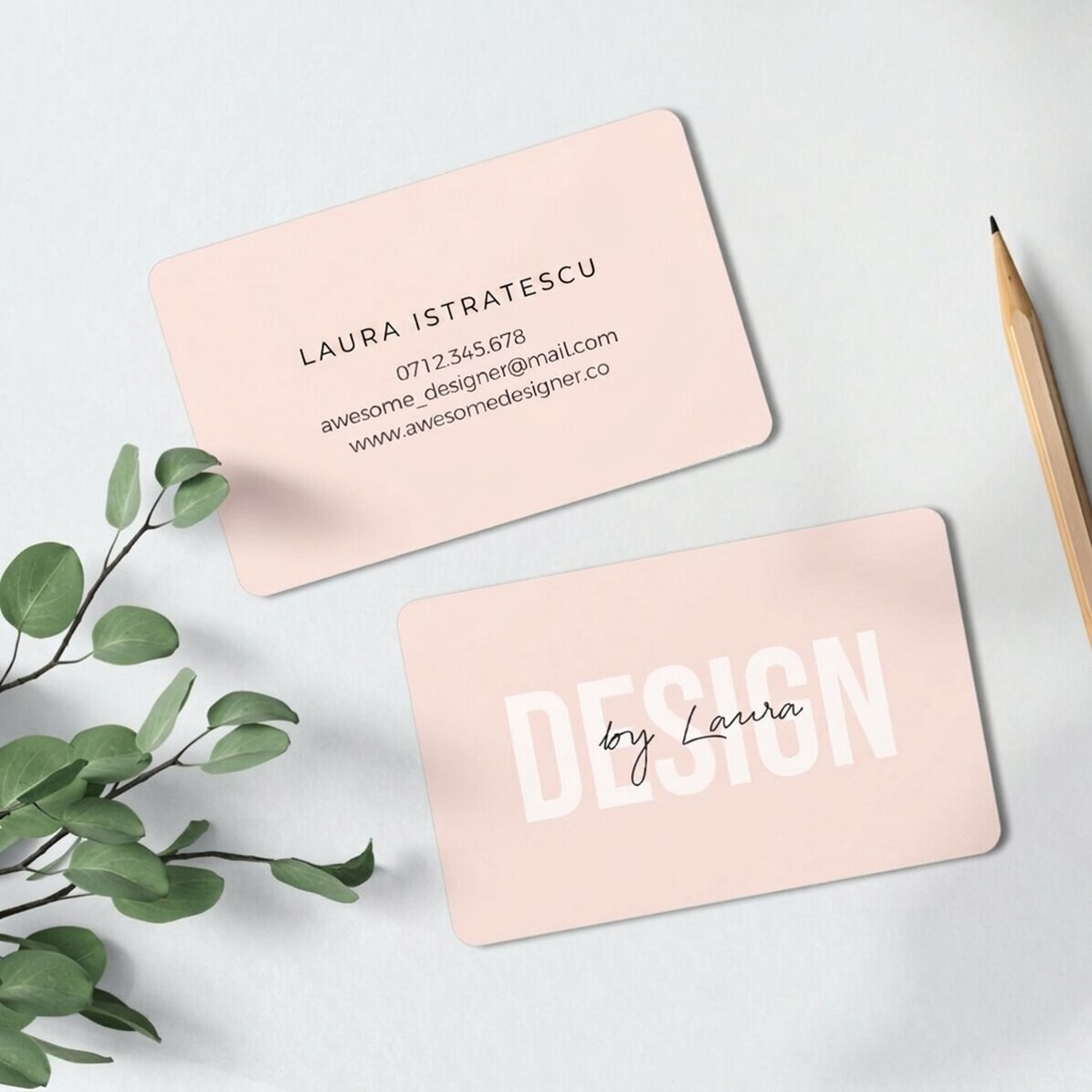 Spersonalizowana wizytówka aluminiowa, dwustronna, z tekstem – SIMPLE