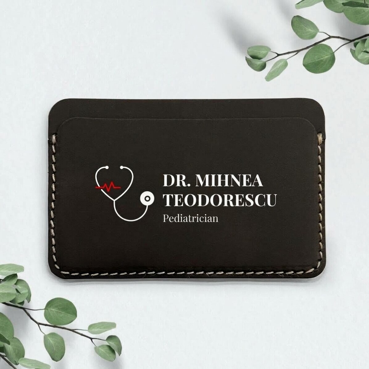 Spersonalizowany, kolorowy portfel skórzany z napisem – Medic