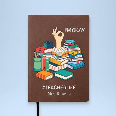 Spersonalizowany, kolorowy kalendarz ze skóry – #TEACHERLIFE