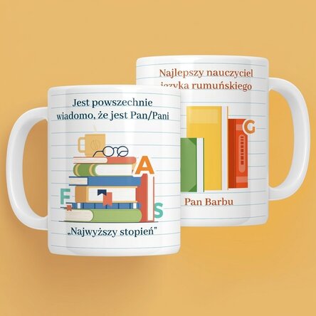 Spersonalizowany kubek z napisem – Nauczyciel języka rumuńskiego
