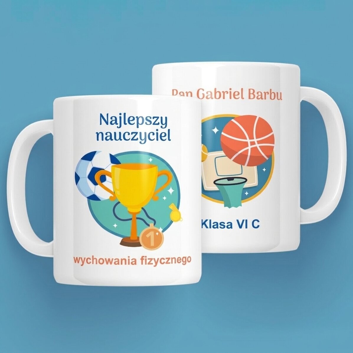 Spersonalizowany kubek z napisem – nauczyciel wychowania fizycznego