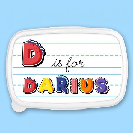 Lunch box, personalised with name - Dinosaur model