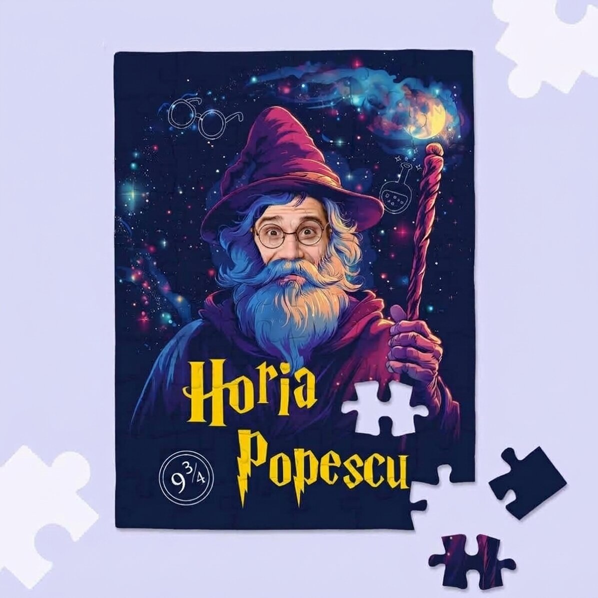 Spersonalizowana układanka ze zdjęciem i tekstem – Wizard