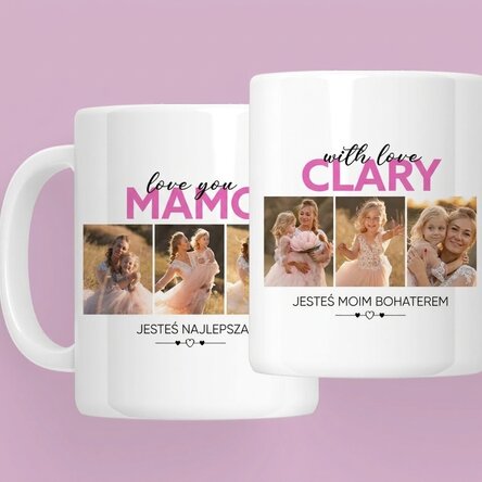 Spersonalizowany kubek z 6 zdjęciami i napisem – With love