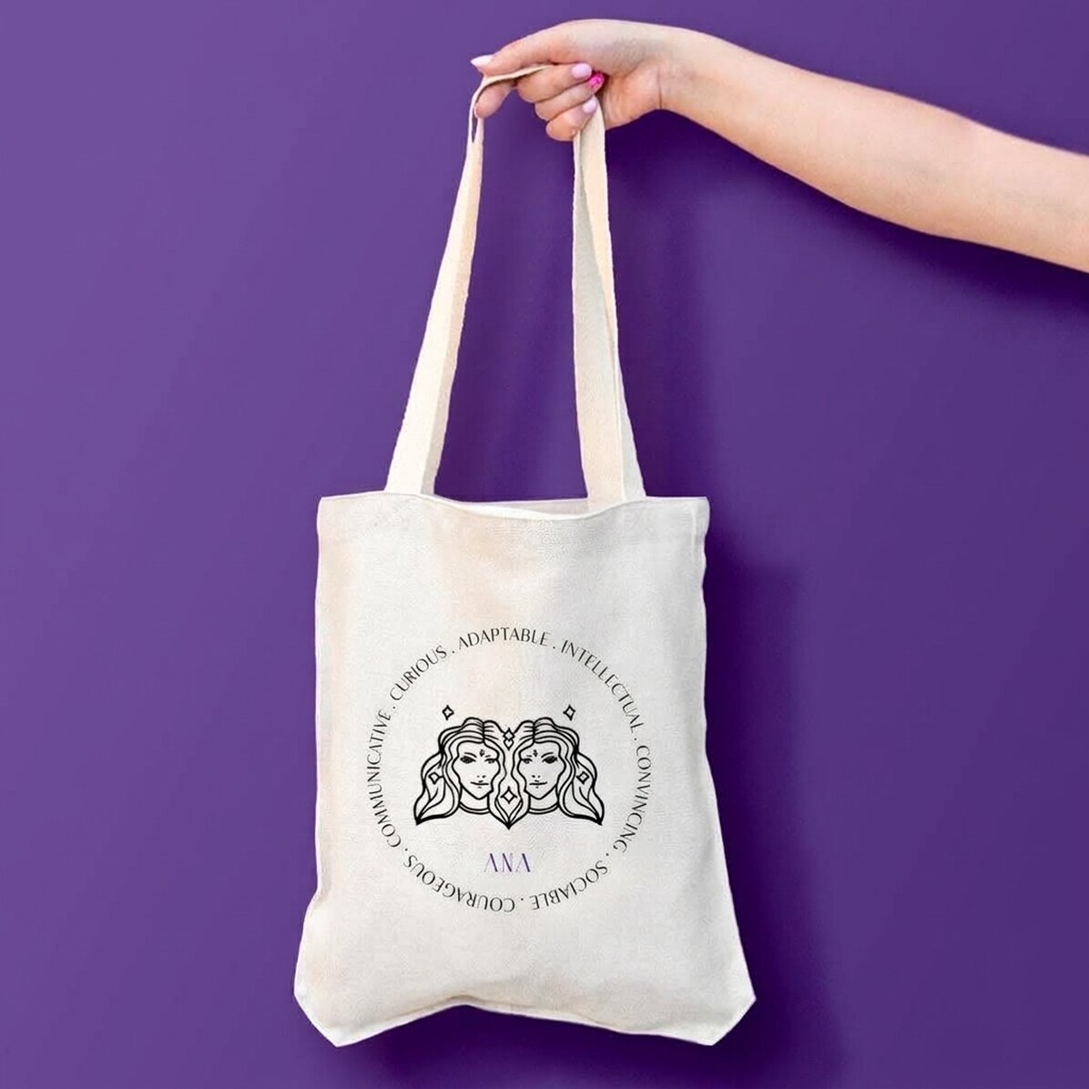 Spersonalizowana torba z napisem – znak zodiaku Bliźnięta