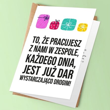 Spersonalizowana kartka z życzeniami z tekstem – My jesteśmy prezentem