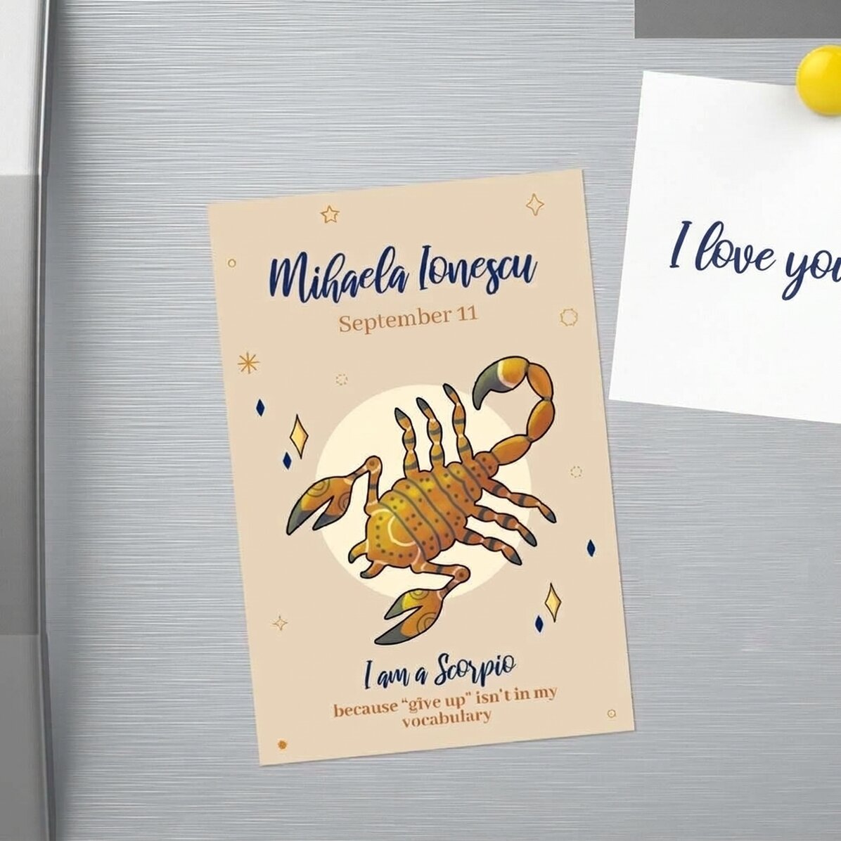 Spersonalizowany magnes 10 x 15 cm z napisem – znak zodiaku Skorpion
