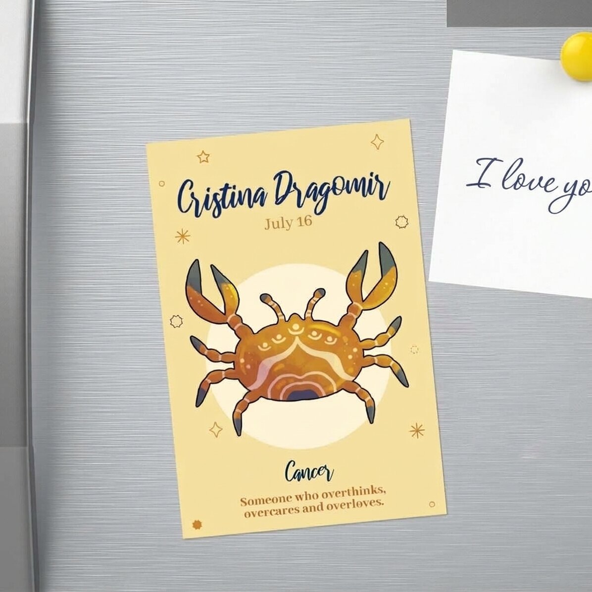 Spersonalizowany magnes 10 x 15 cm z napisem – znak zodiaku Rak