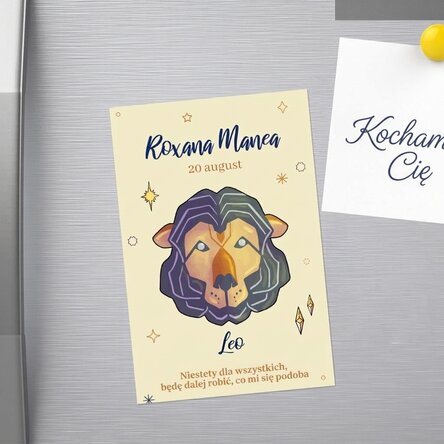Spersonalizowany magnes 10 x 15 cm z napisem – znak zodiaku Lew