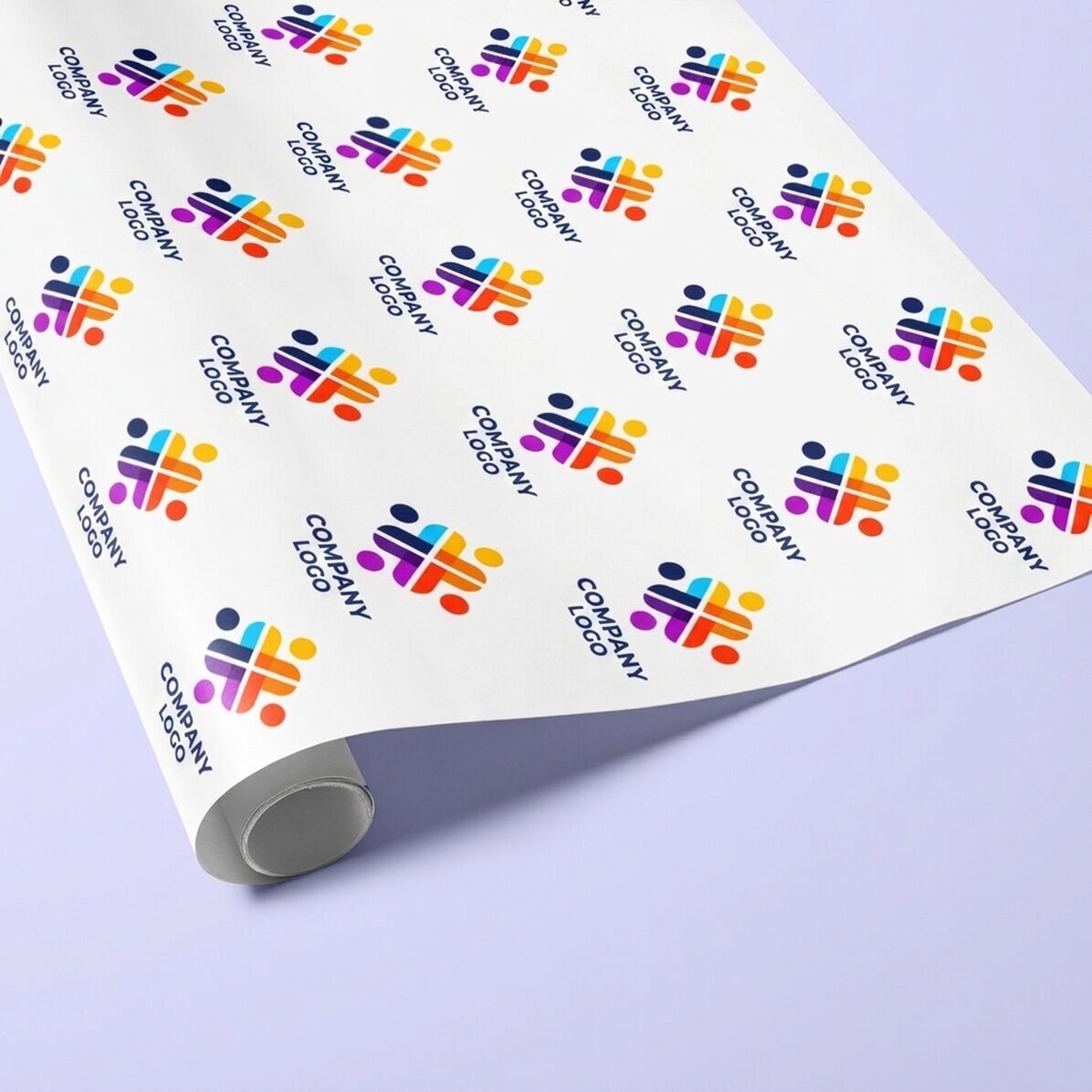 Papier do pakowania prezentów z nadrukowanym logo