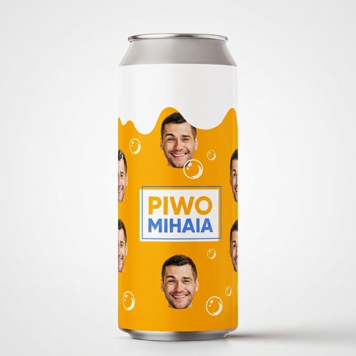 Piwo w puszce z indywidualnym nadrukiem tekstowym i zdjęciem