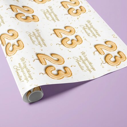 Papier do pakowania prezentów z indywidualnym napisem – Balony dla Ciebie