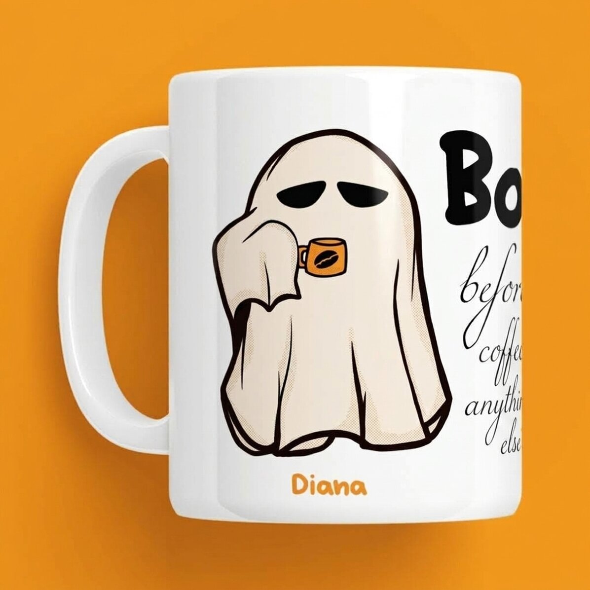 Spersonalizowany kubek z napisem na Halloween – Boo
