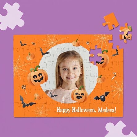Spersonalizowana układanka ze zdjęciem i napisem – Wesołego Halloween