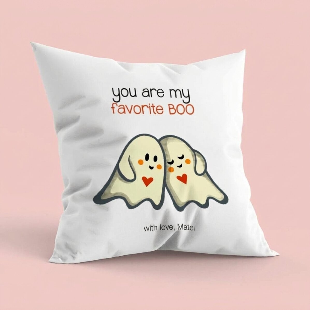 Spersonalizowana poduszka z napisem – Boo