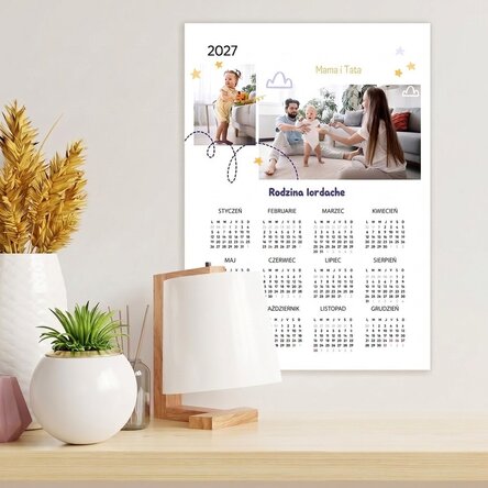 Spersonalizowany plakat-kalendarz z 2 zdjęciami i tekstem – Family