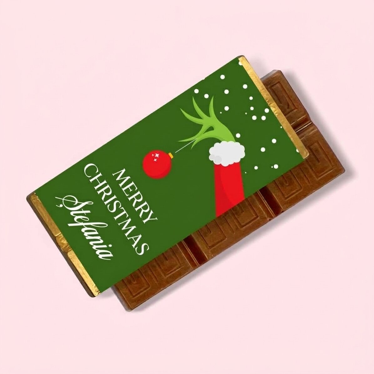 Mini tabliczka czekolady z indywidualnym napisem – Grinch