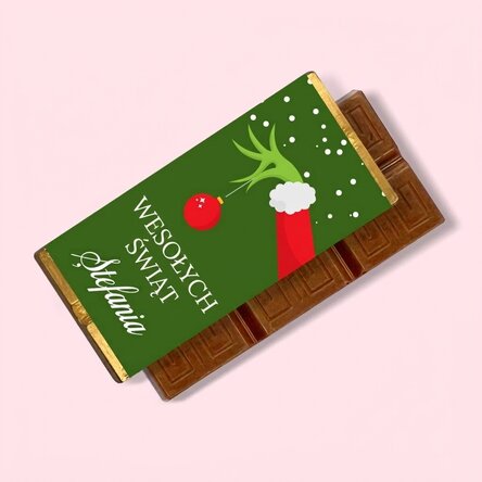 Mini tabliczka czekolady z indywidualnym napisem – Grinch