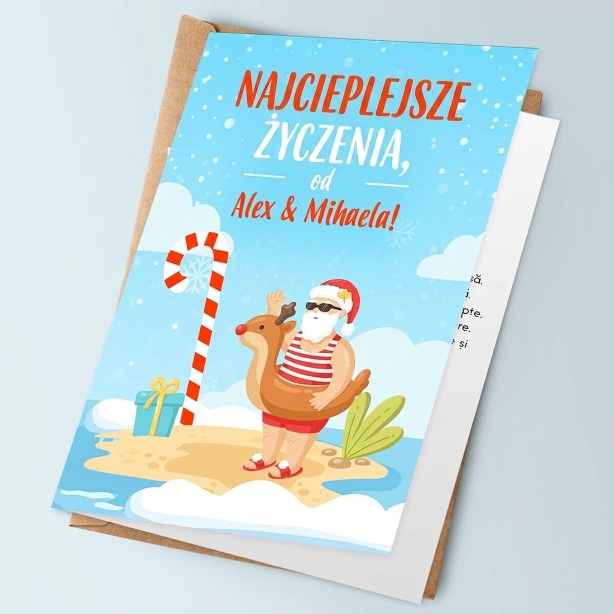 Spersonalizowana kartka z tekstem świątecznym – Serdeczne życzenia
