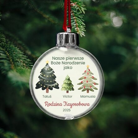 Spersonalizowana kula z napisem – „Family of Three”