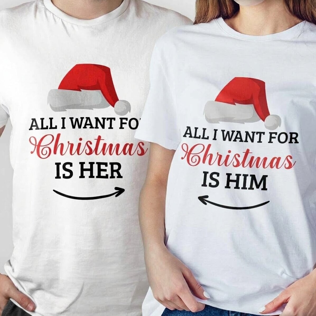 Bawełniana koszulka z indywidualnym nadrukiem świątecznym – „All I want for Christmas”