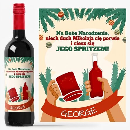 Wino z indywidualnym napisem – Duch Świętego Mikołaja
