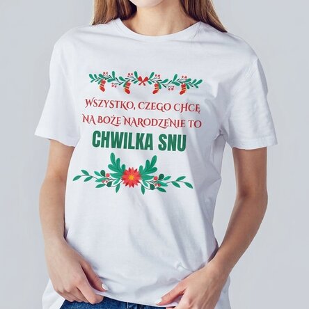 Bawełniana koszulka z nadrukiem – „Życzenie świąteczne”