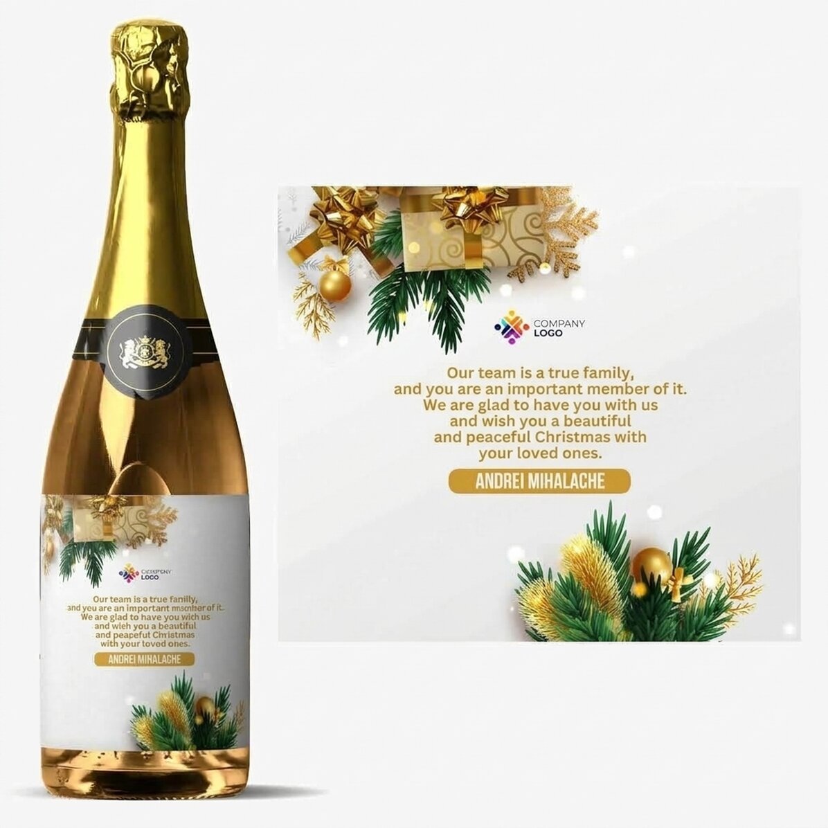 Wino musujące z indywidualnym nadrukiem i logo – Świąteczna opowieść