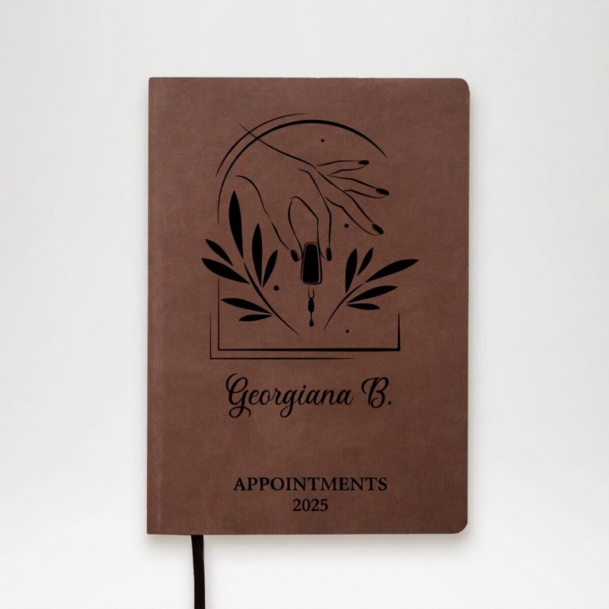 Spersonalizowany skórzany terminarz z napisem – Nails artist