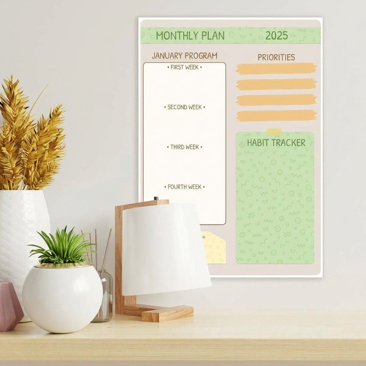 Spersonalizowany plakat – miesięczny plan w stylu doodle