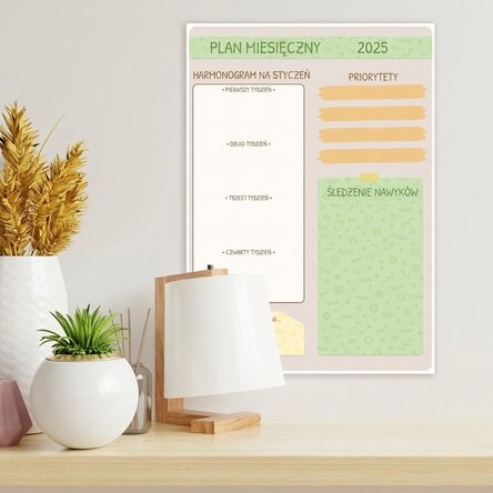 Spersonalizowany plakat – miesięczny plan w stylu doodle