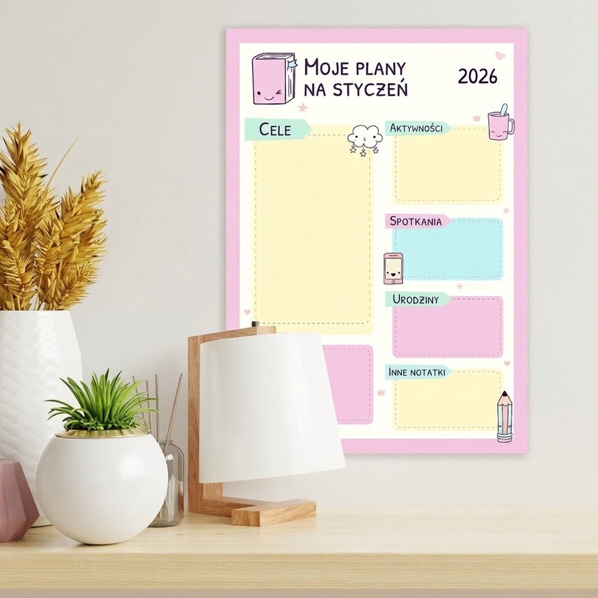 Spersonalizowany plakat – Pastel planner