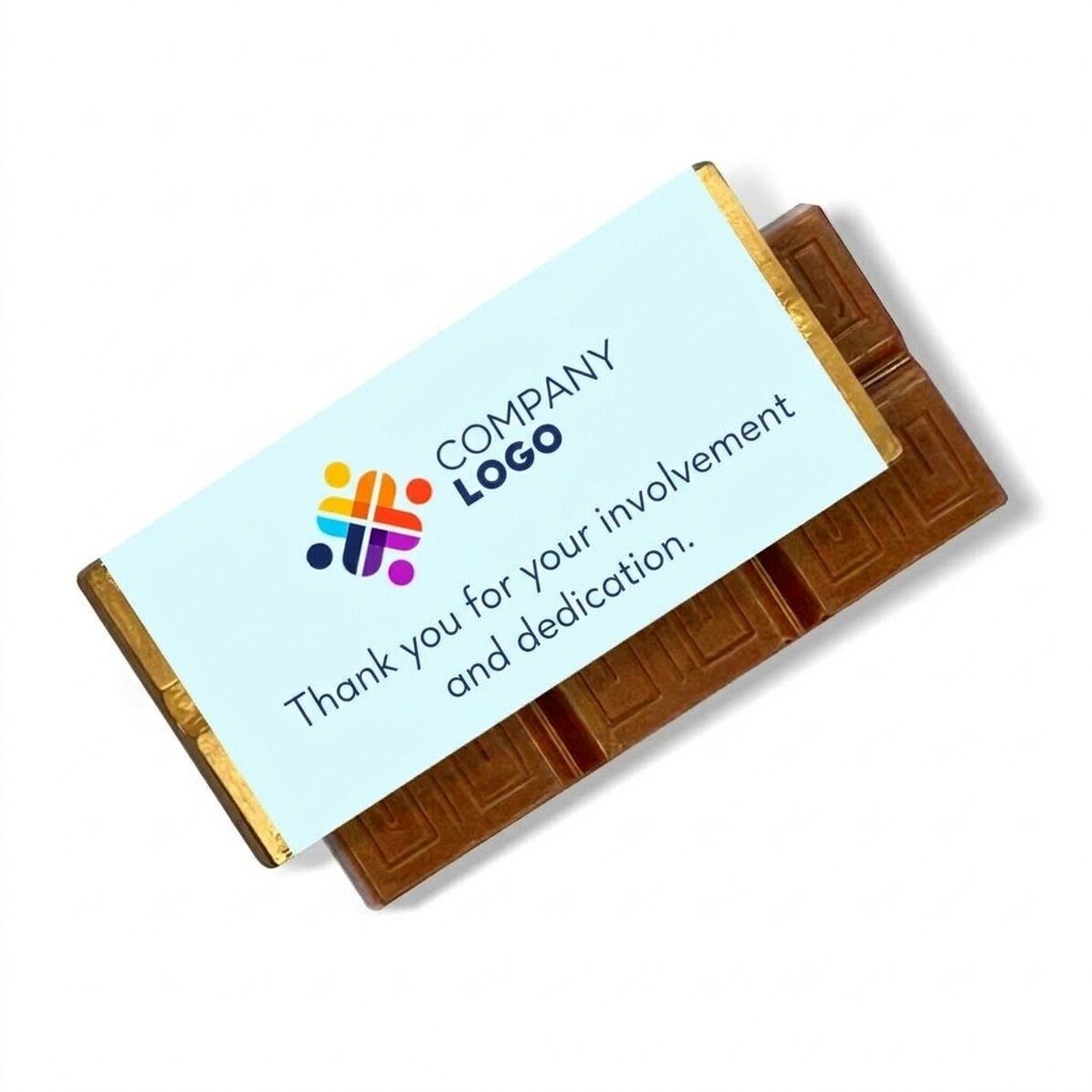 Mini tabliczka czekolady z indywidualnym nadrukiem logo i wiadomością