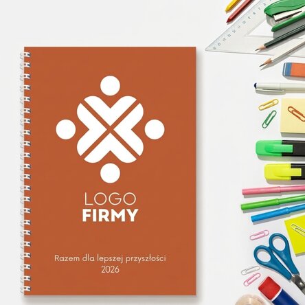 Spis z własnym logo i hasłem reklamowym