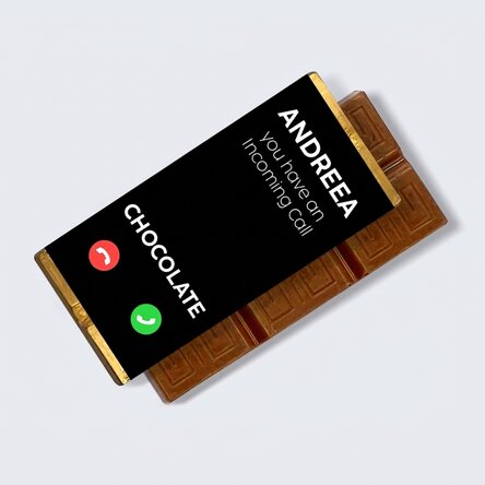 Mini tabliczka czekolady z indywidualnym napisem – Incomig call