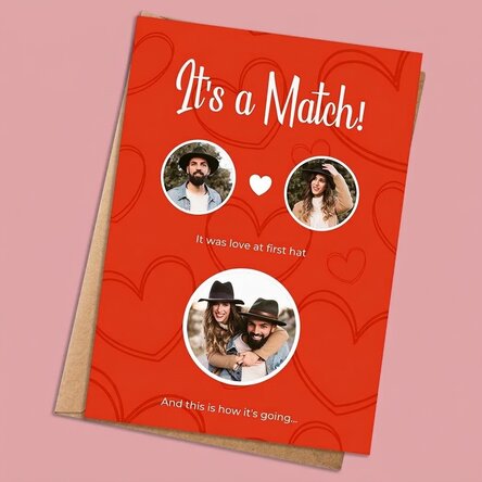 Spersonalizowana kartka ze zdjęciami i tekstem – It's a Match