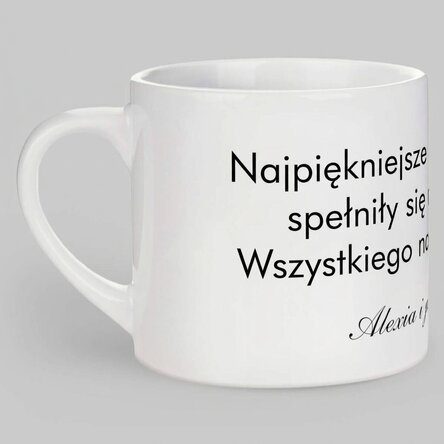 Spersonalizowany kubek do espresso z napisem – wiadomość dla bliskich