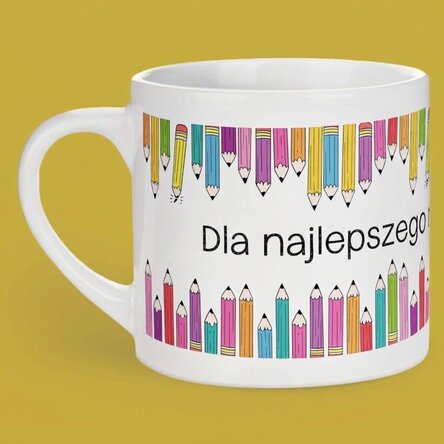 Spersonalizowany kubek do espresso z napisem – Kolorowe ołówki