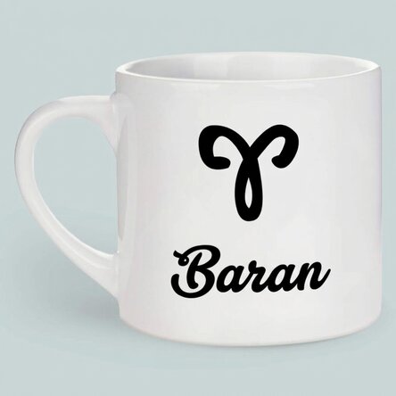 Spersonalizowany kubek do espresso ze zdjęciem i napisem – znak zodiaku Baran