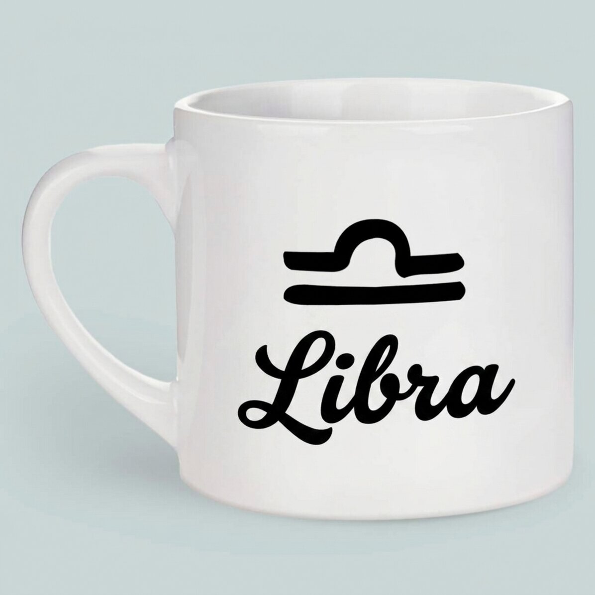 Spersonalizowany kubek do espresso ze zdjęciem i napisem – znak zodiaku Waga