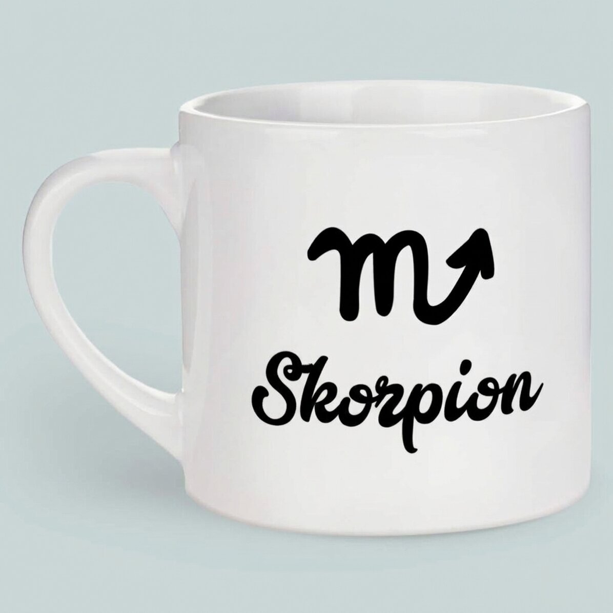 Spersonalizowany kubek do espresso ze zdjęciem i napisem – znak zodiaku Skorpion
